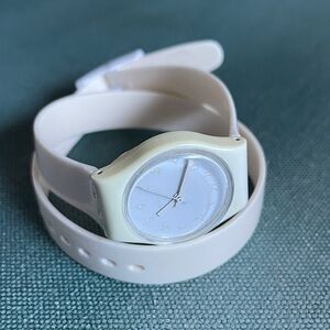 Vintage Swatch Double Wrap Watch White
